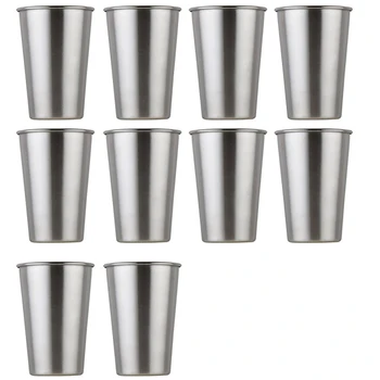 

Hot YO-10 Pcs Stainless Steel 350Ml Beer Mug Beer Mug Beer Mug Anti-Fall Hot Safety Coffee Cup