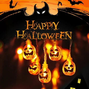 

6m 40 LED Lamp 3D Smile Face Pumpkin Shape Battery Box Remote Control Light String Waterproof 8 Modes Halloween Decoration Lante