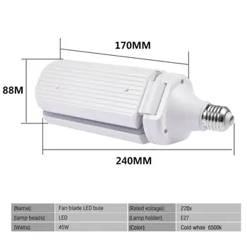 

AC 110-265V 30W 45W 65w E27 Led Fan Garage Light Industrial Lighting Led High Bay Industrial Lamp for workshop office