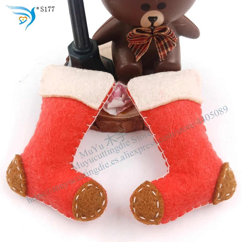 Рождественская stocking-S177 DIY новая деревянная форма MUYU режущие штампы для скрапбукинга Толщина/15,8 мм/