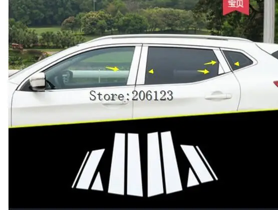 

Fit For Nissan Qashqai J11 2014 2015 2016 2017 Window Chrome Pillar Post Cover Trim Molding Garnish Accent Stainless Styling