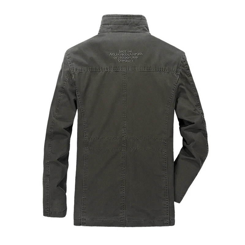 Мужская куртка в стиле милитари армейская однотонная хлопковая карго размера