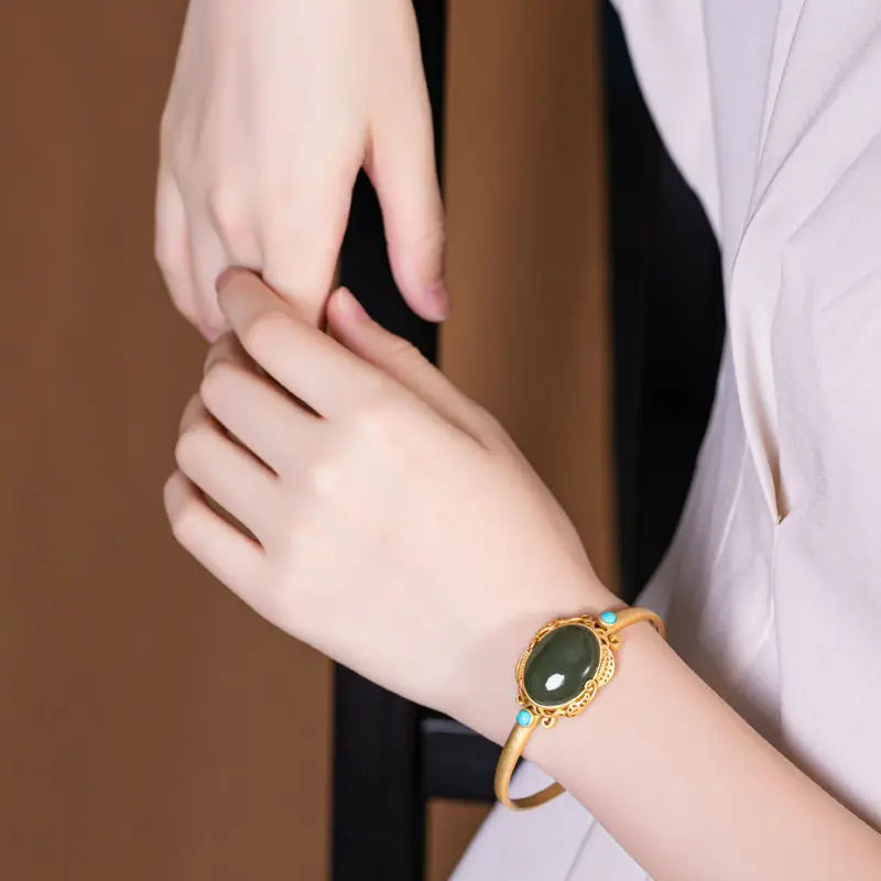 Новый дизайн Стерлинговое Серебро инкрустированный натуральный зеленый