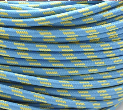 DIY Измерительный Провод осветительные приборы Светодиодная лампа люстра электрические провода 2*0,75 мм цветной шнур питания винтажный плетеный медный провод - Цвет: Blue yellow