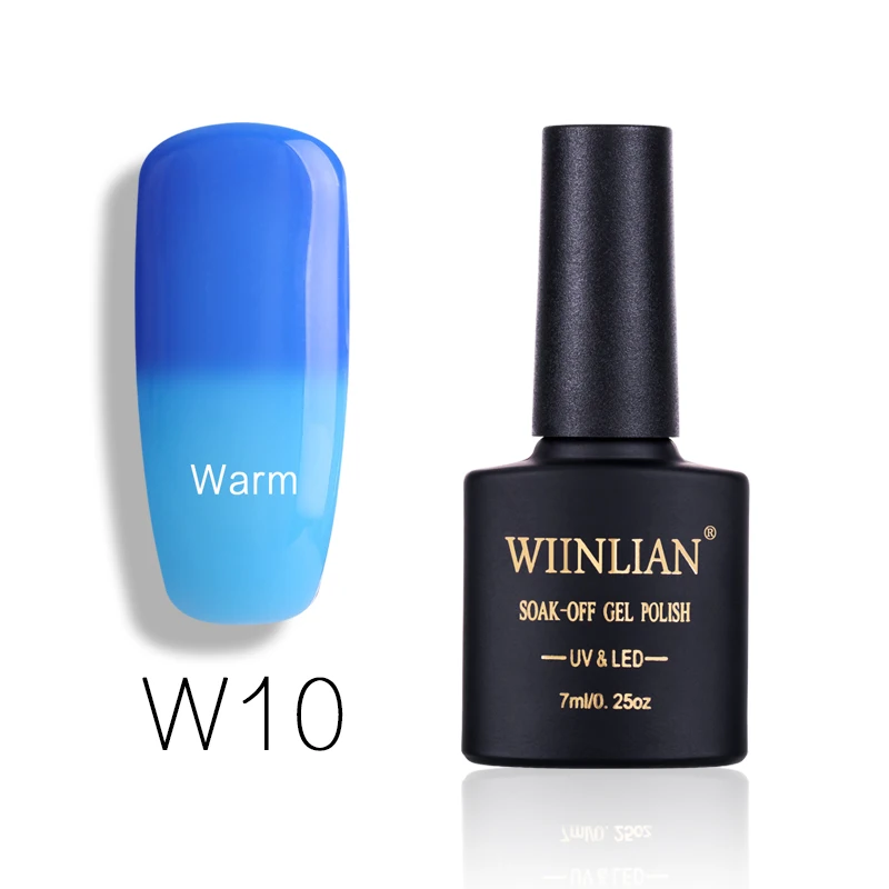 34 Color Thermal Nail Polish 7ml Temperature Color Changing Nail Gel Polish DIY Nail Art Varnish Profession Manicure Supplies - Цвет: B-W10