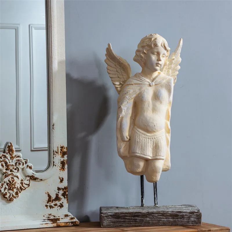 

Character Sculpture Decor European Angel Statue Retro Head Portraits Creative Bookshelf Photography Home Living Room Decor M2619