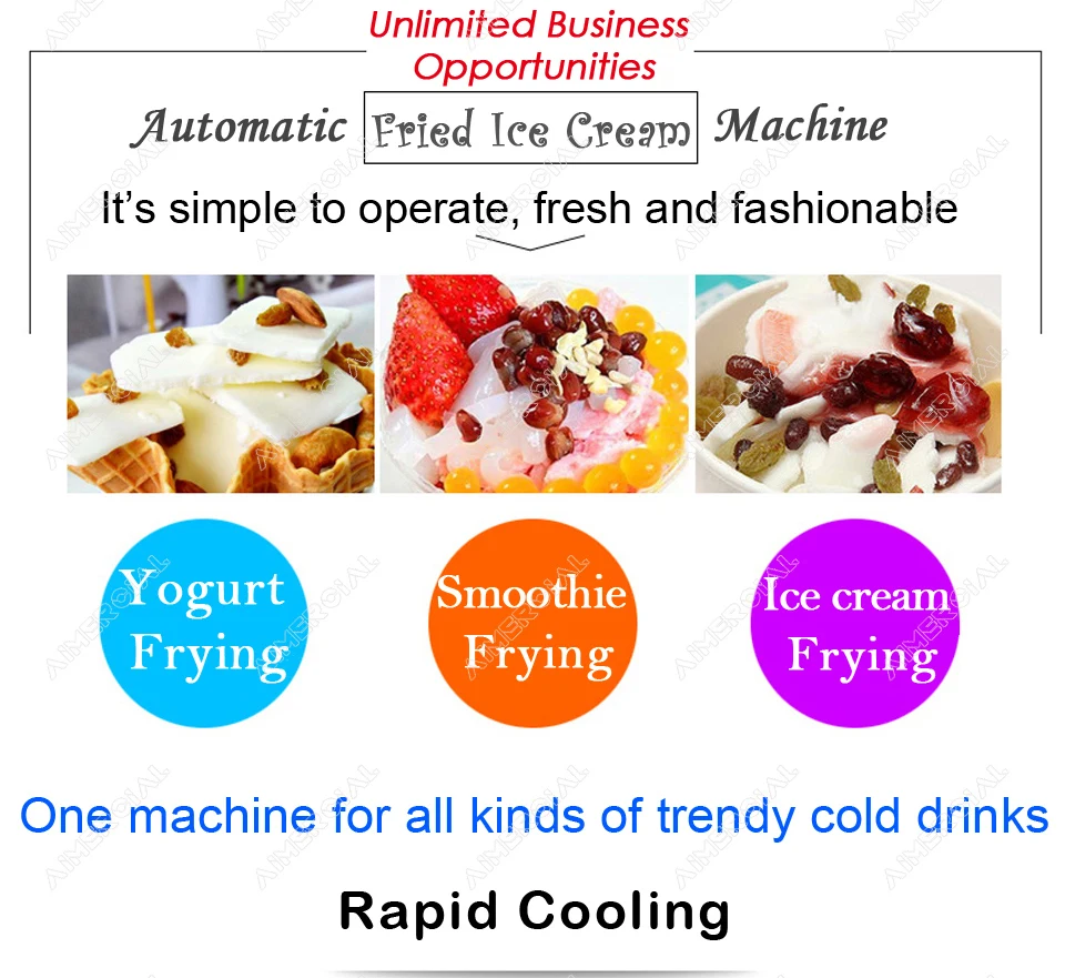 LJZ150 Коммерческая для обжарки машина для мороженого из нержавеющей стали жареное мороженое рулоны машина по приготовлению йогурта фруктовое жареное мороженое чайник сковорода