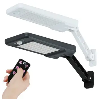 

Solar 60 LED Dimmable Wall Street Light PIR Motion Sensor Outdoor Garden Lamp remote control rotate bracket solar street light