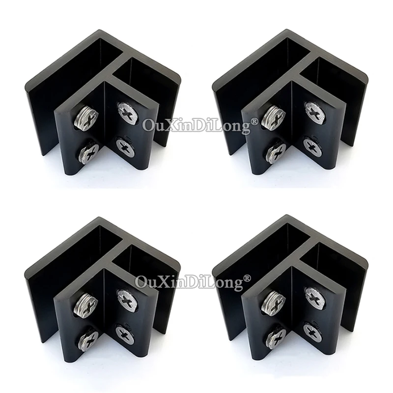 

24PCS Aluminum Alloy Dual Sides Glass Clamps 90° Shelves Support Brackets Connectors Screen/Partition/Panel Splicing Fixed Clips