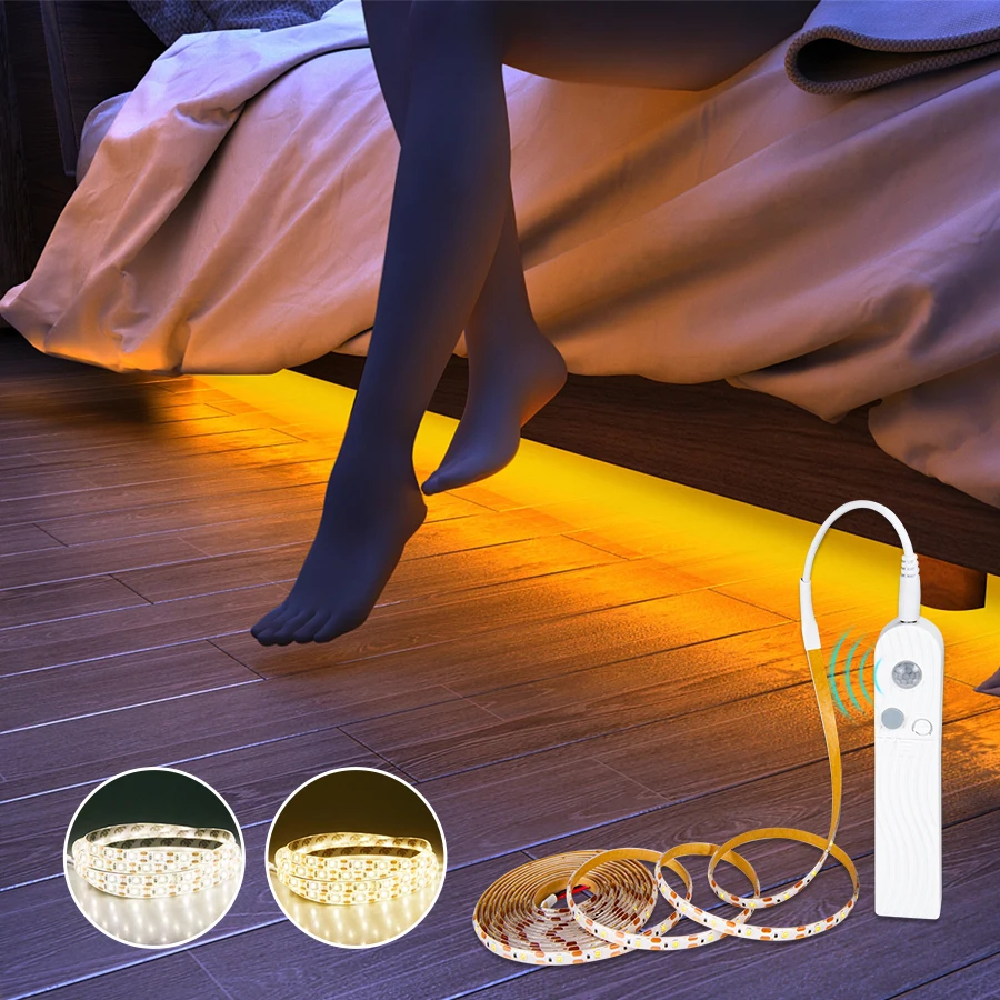 

1-3M PIR Motion Sensor Night Light 5V 2835 SMD Flexible LED Strip USB Port Stairs Kitchen Light Closet TV Backlight Lighting