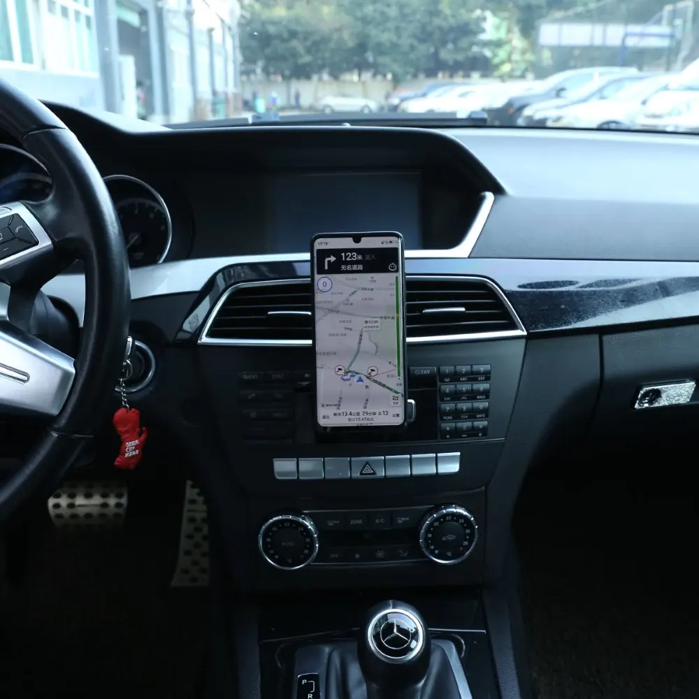 Для Mercedes Benz C Class W204 C180 C200 2008-2013 Черный алюминиевый сплав Автомобильный Центр вентиляционное отверстие Мобильный держатель магнитный держатель для телефона