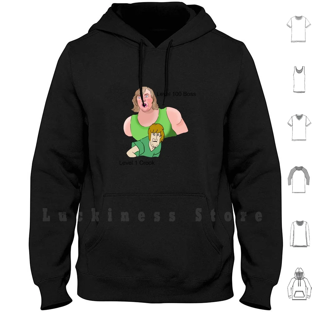 Shaggy Meme Felpe Con Cappuccio Manica Lunga Shaggy Meme Potente Shaggy Ultra Instinct Shaggy Meme Livello 1 Livello 100 Maia