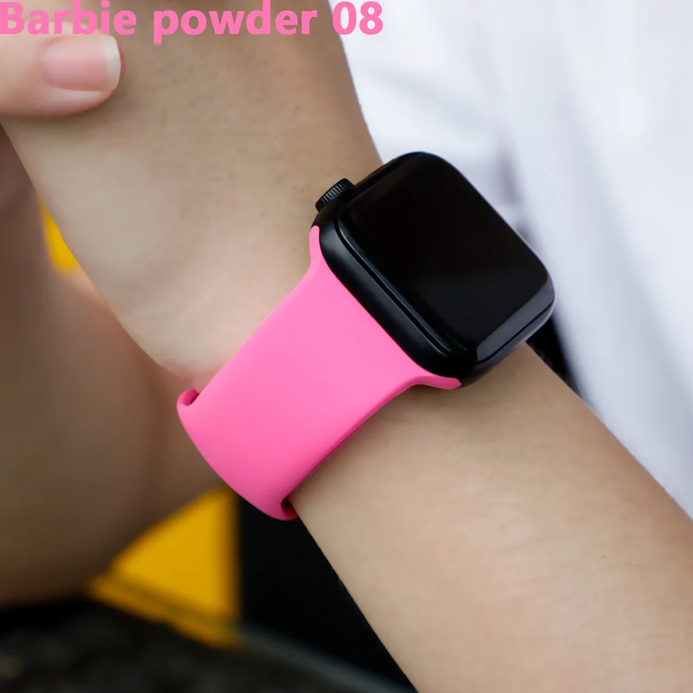 Barbie powder 08 Ремешок для apple Watch 5 4 ремешок 44 мм 40 мм iwatch 3 2 ремешок 42 мм 38 мм Correa apple watch силиконовый браслет аксессуары - Цвет ремешка: Barbie powder 08