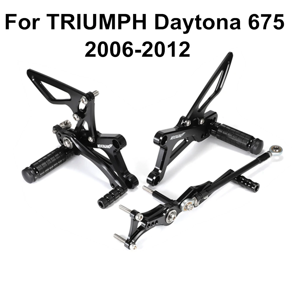 CNC Adjustable Rear Sets Rearset Motorcycle Footrests Foot Rider Rest Pegs For Triumph DAYTONA 675 Street Triple 2006 - 2012 D30