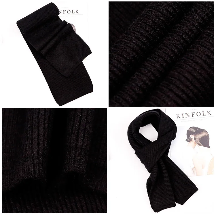 Cena 2019 z miękkiej dzianiny 55% kaszmirowy szalik dla dzieci zima solidna kolorowa wełna szalik dla kobiet czarne męskie szaliki chłopiec dziewczyna ciepłe szaliki