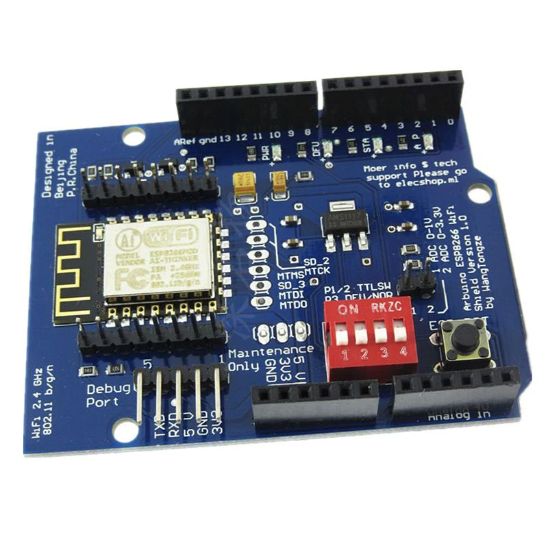Новый ESP 12E ESP8266 макетная плата UART wifi беспроводной щит для Arduino UNO 55*70 мм|Панель| |