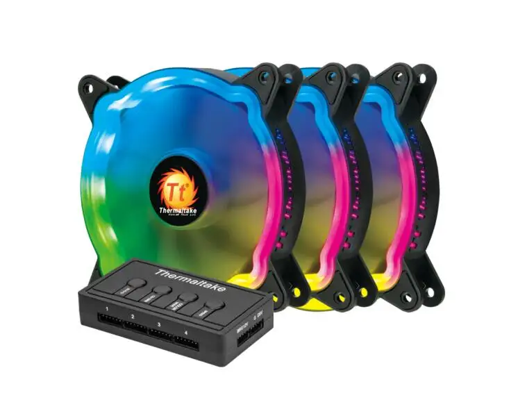 Thermaltake вентилятор 12 светодиодный RGB шасси вентилятора радиатора(материнская плата связь/снижение вибрации/15 светодиодный свет/6 pin интерфейс