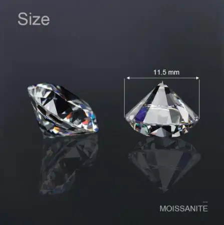 

Moissanite 11.5mm GH white color 5.5 Carat Round Excellent Hearts And Arrows Cut lab Grown Moissanite Diamond loose Stone