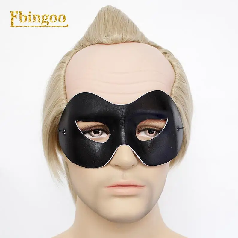 Ebingoo Суперсемейка синтетический парик для косплея для мужчин Mr Super Energy Ba Bobo Blonde Короткий прямой парик с маской для глаз - Цвет: Blonde