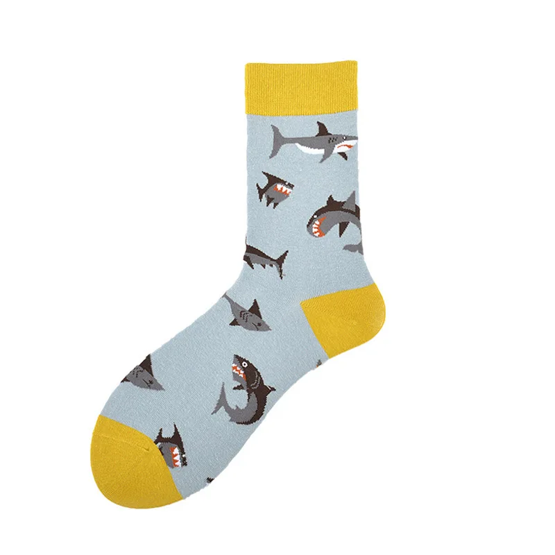 Смешные носки Харадзюку с животными акула/креветки и крабы милые носки женские дивертионы пиццы креативная жизнь Sokken женские носки - Цвет: 8