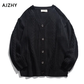 

V-Neck Turtleneck Sweater Men Casual Streetwear Hip Hop Loose Men's Pullovers Sweater Spring Autumn 2019 New Fashion Cotton