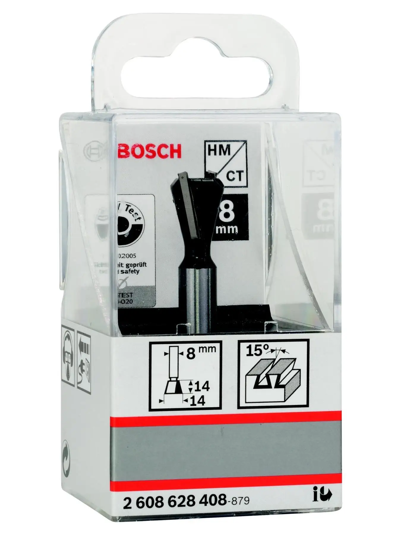 Фреза BOSCH пазовая ''ласточкин хвост'' 14/15/8(2.608.628.408