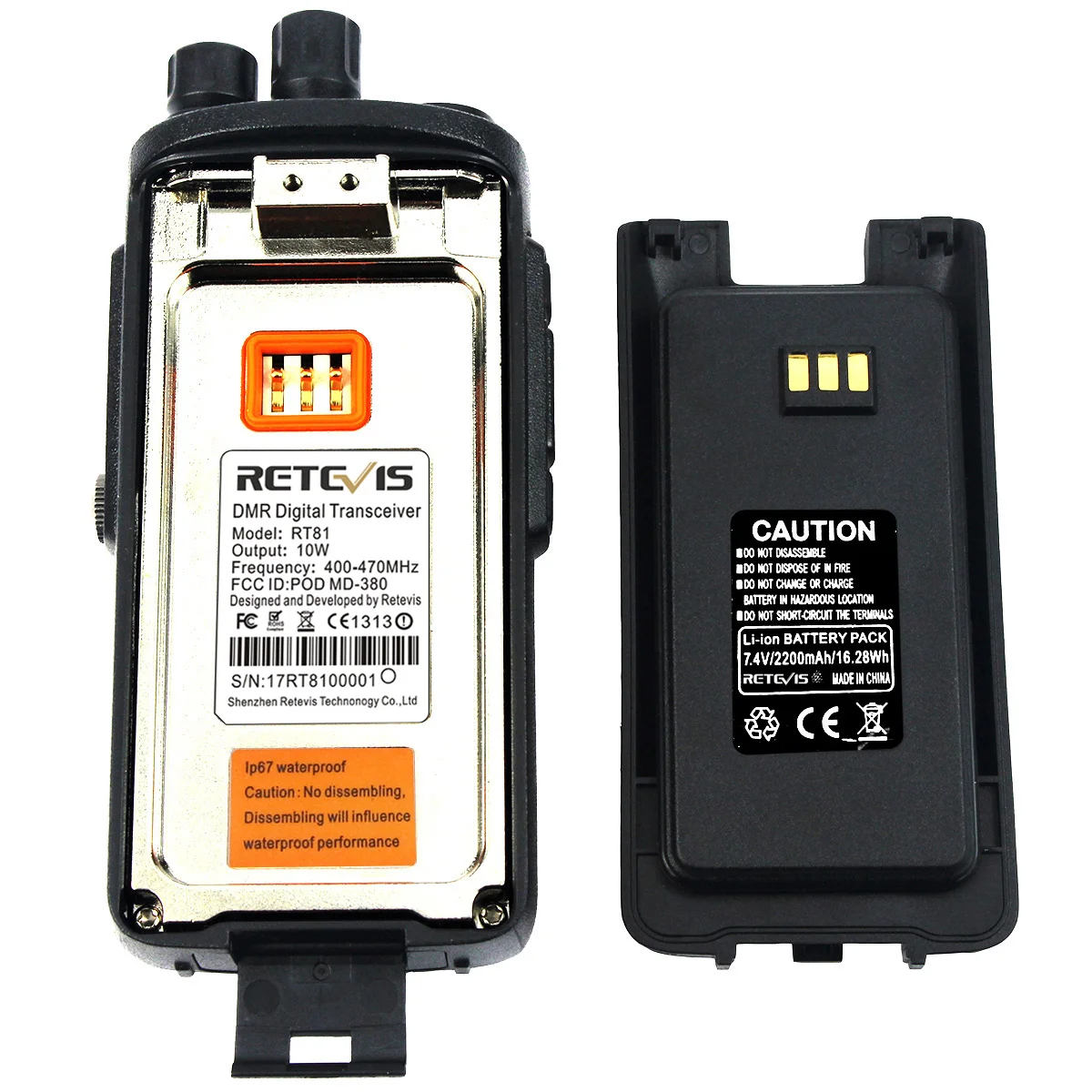 Estação de Rádio Ip67 à Prova Retevis Digital Walkie Talkie Dip67 Água Uhf 400-470 Mhz Vox - Analógico Portátil Rádio Bidirecional Rt81 Dmr 16 High Quality dmr radio