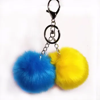 

New A Pair Hair Bulb Key Chain Fluffy Fake Fur Ball Key Ring Cute Pendant Bag Charming Big Pompon Key Holder Personality Gifts