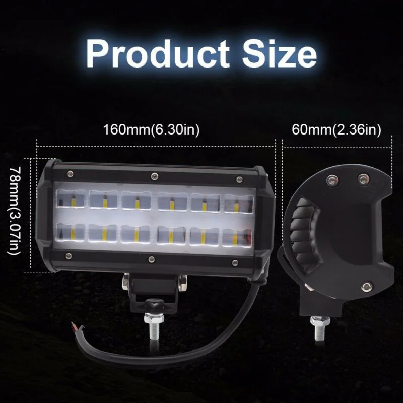 2 предмета в комплекте 12 V-24 V 36W фары для автомобилей SUV внедорожный светодиодный рабочий светильник противотуманной фары Точечный светильник 6000 K-6500 K белый Грузовик Лодка светодиодный вождения точечный светильник