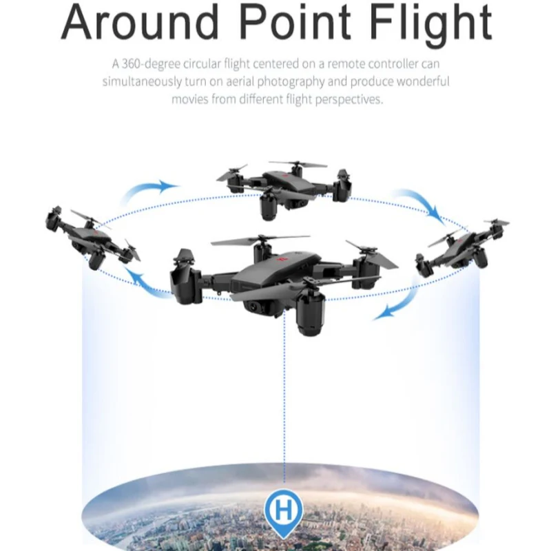 Foldable Portable GPS Smart Follow Me RC Drone 5G 500M 18MINS 1080P Camera GPS Custom Route Return Outside Aerial RC Quadcopter