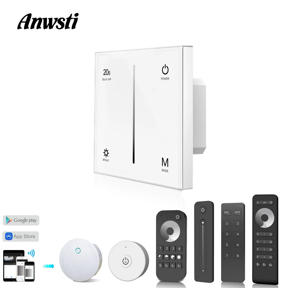 

Wall Mounted Triac Dimmer 220V Wireless RF 2.4G Remote Control AC 110V 230V 220V Touch Panel Glass Smart Wifi LED Dimmer Switch
