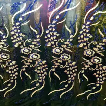 

High quality African lace fabric, French mesh embroidery sequined lace fabric, new party dress from Nigeria