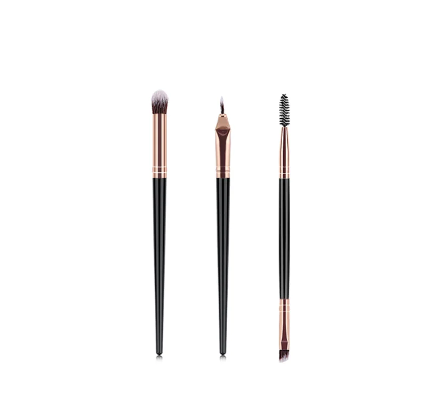 3pcs black Набор кистей для макияжа 3/5/12 шт./лот для смешивания теней для век Карандаш для глаз ресниц кисти для макияжа бровей профессиональная кисть для теней - Handle Color: 3pcs black