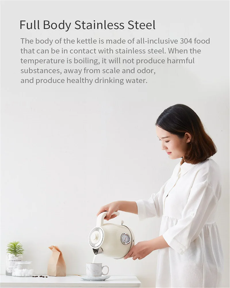 Xiaomi Mijia Ocooker Электрический чайник импорт контроль температуры 1.7л большой емкости с часами дисплей для дома