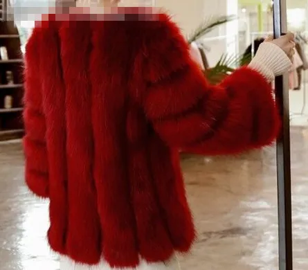 6XL офисное Женское зимнее меховое короткое пальто из искусственного меха Casacos Feminino плюс размер кардиган лисий мех куртки V484