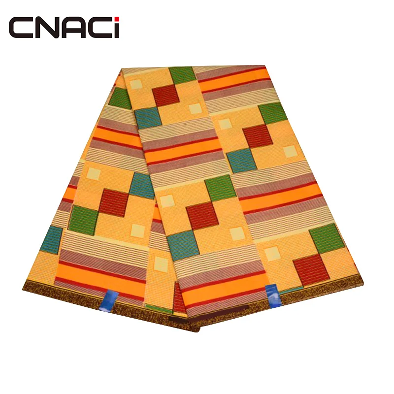 CNACI Новая африканская ткань Гана Kente 6 ярдов Гана ткань Африканская мода Kente Ткань Гана Tissu пэчворк - Цвет: 18050056