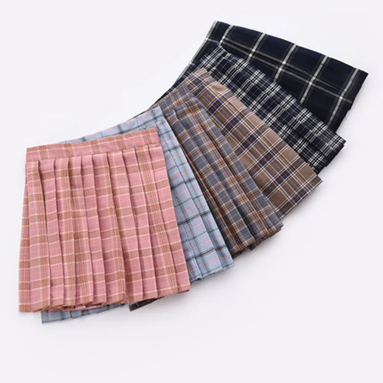 GOHYPDUG School Dresses Plaid Pleated Skirt Students Cosplay Anime Pleated Skirt Jk Uniforms Sailor Suit Short Skirts for Girl 5