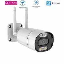 Caméra de surveillance Bullet extérieure WIFI HD 1080P, dispositif de sécurité sans fil, avec détection, Audio bidirectionnel, étanche