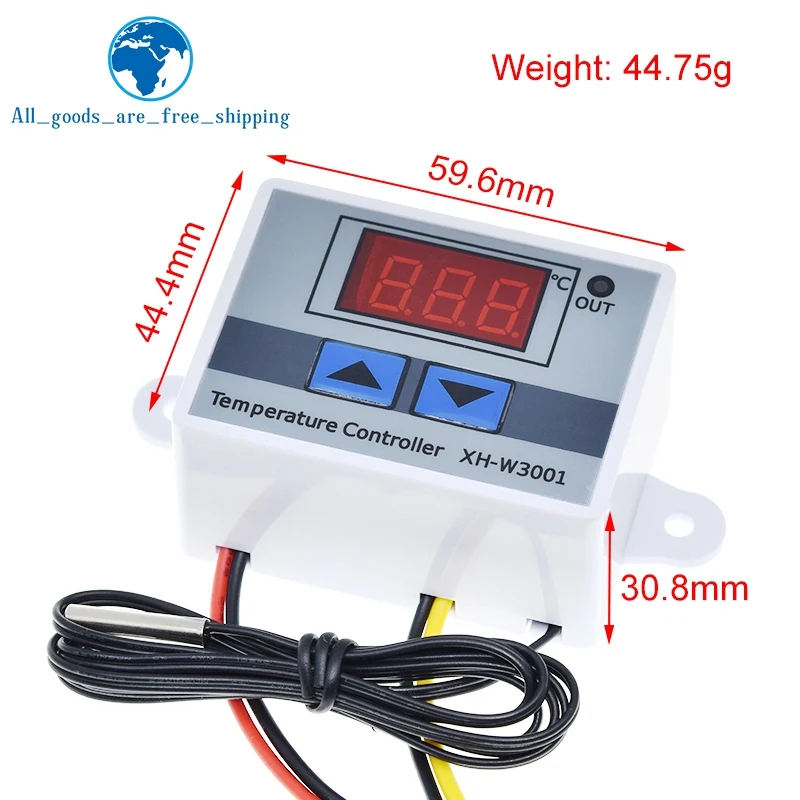 TZT 10A 12V 24V 220VAC Digital LED Temperature Controller XH-W3001 for Arduino Cooling Heating Switch Thermostat NTC Sensor | Инструменты