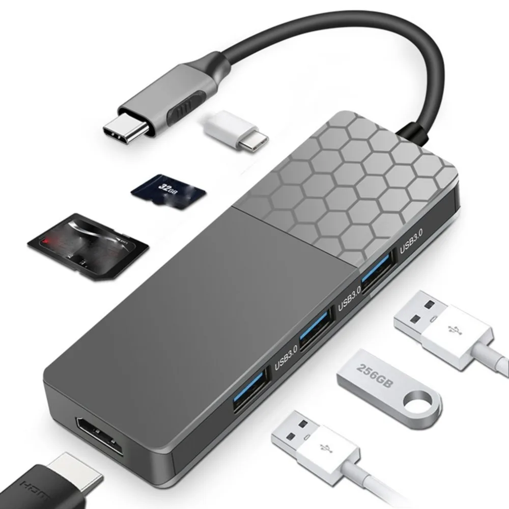 Type-C док-станция type c концентратор Многофункциональный usb-хаб Hdmi 4K ноутбук низкотемпературный аксессуары usb-хаб