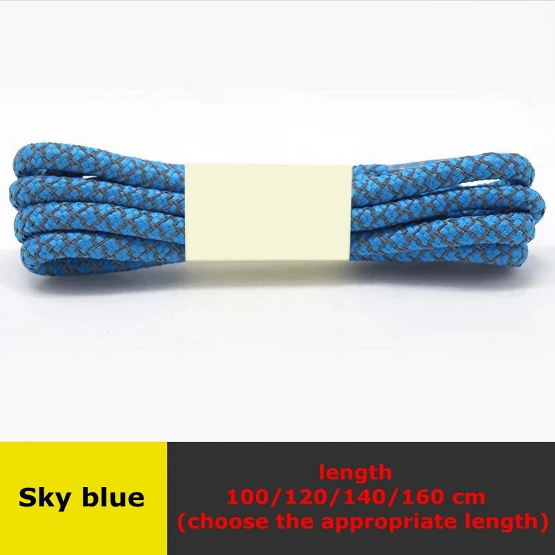 1 пара эластичных шнурков круглые светоотражающие шнурки для отдыха кроссовки шнурки уличные унисекс флуоресцентные шнурки - Цвет: Sky blue