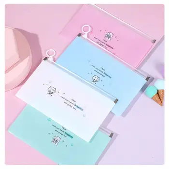 

Random Face Mask Storage Case Protable Waterproof Lovely Frosted Zipper Mask Storage Box Clip Hygienic Reused Mask Organizer