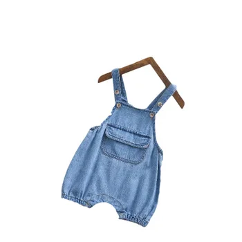 

Owligbaby 2020 Korea Style Baby Boys Girls Denim Overall Summer Spring Kids Pants 1-3t