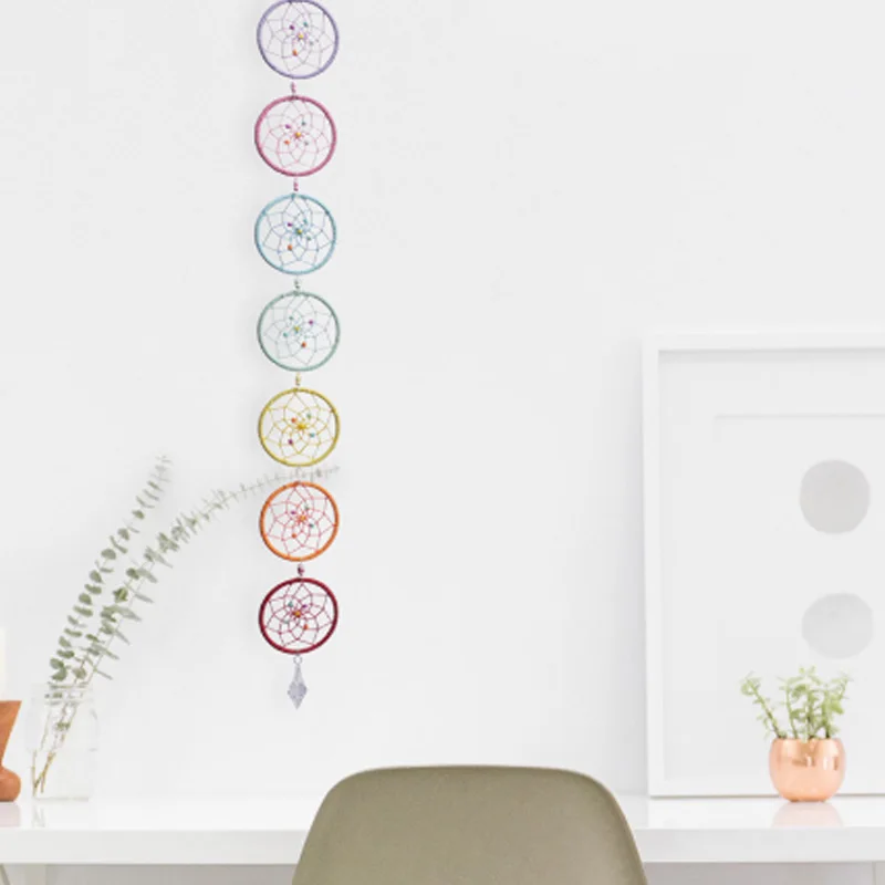 Fashion-Colorful Ring Hand-Woven Crafts Pendants Creative National Wind Dream Catcher
