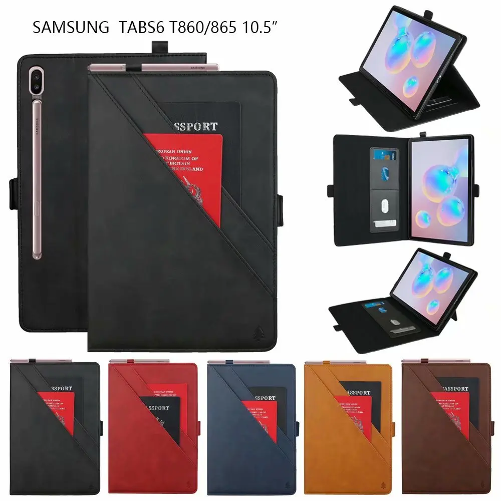Смарт премиум-класса из искусственной кожи с подставкой для Samsung Galaxy Tab S6 10,5 SM-T860 SM-T865 планшеты слот для магнитных карт чехол Funda