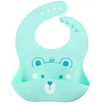 

Cartoon Waterproof Silicone Feeding Bib Simple Portable Adjustable Soft Kid Meal Bib Burp Cloths for Babies Boys Girls