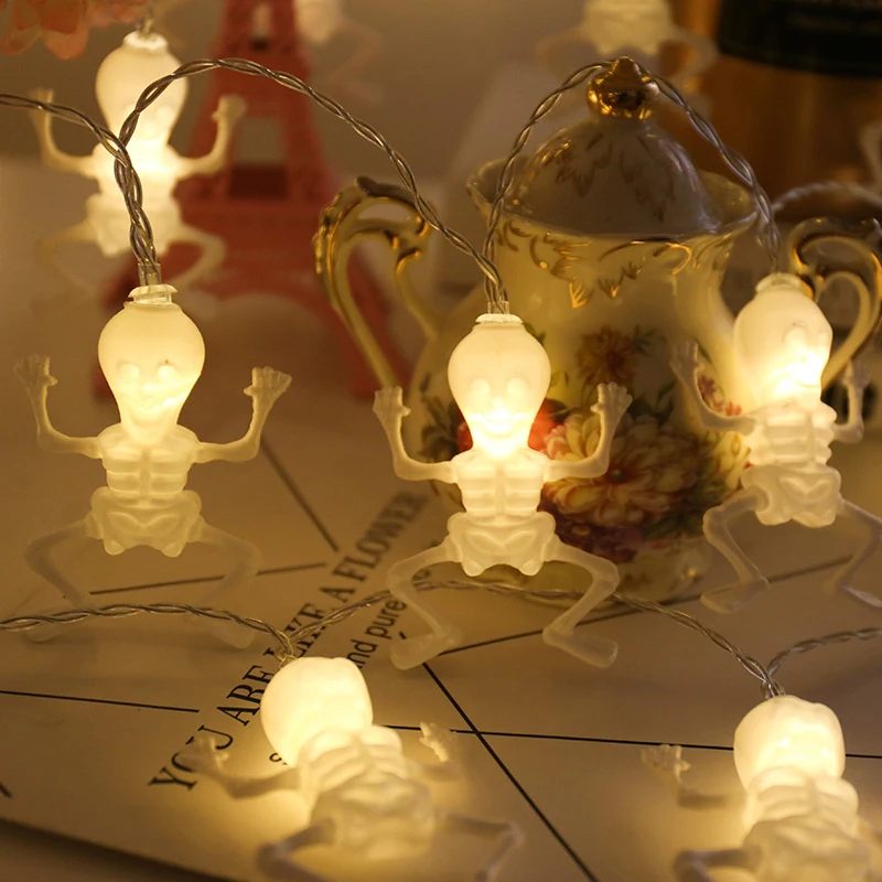 

Halloween Lantern Skeleton String Light String Decoration Light LED Lantern String Skeleton Ghost Battery Light Without Battery
