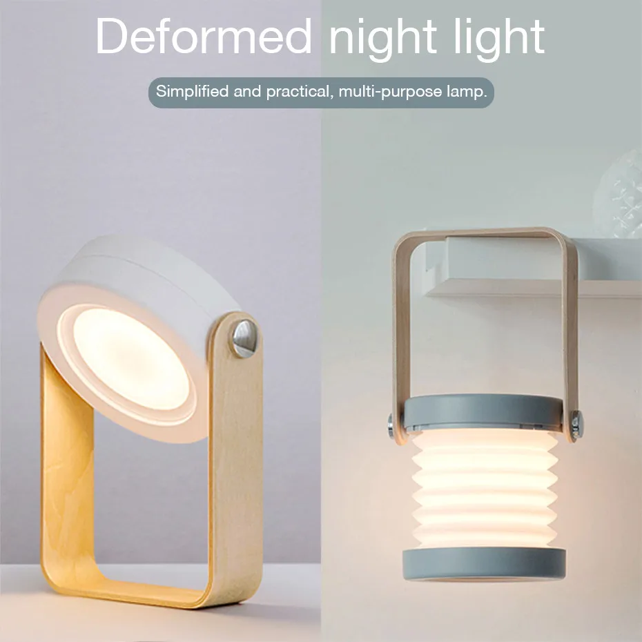 

Multi Function LED Night Light & Table Lamp & Portable Lanterns Touch Dimmable Night Lamp USB Rechargeable Foldable Book Light