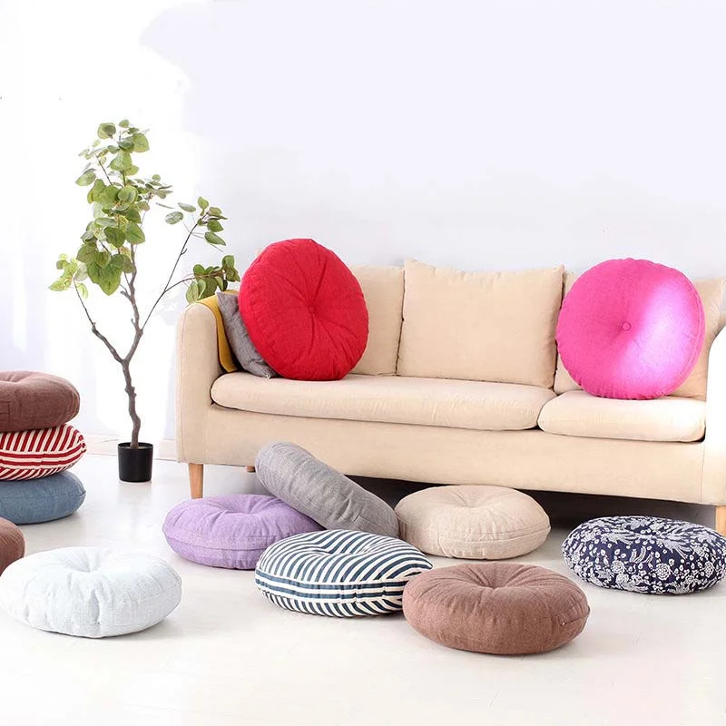 50cm Large Chair Cushions Cotton Linen Sofa Throw Pillow Thick