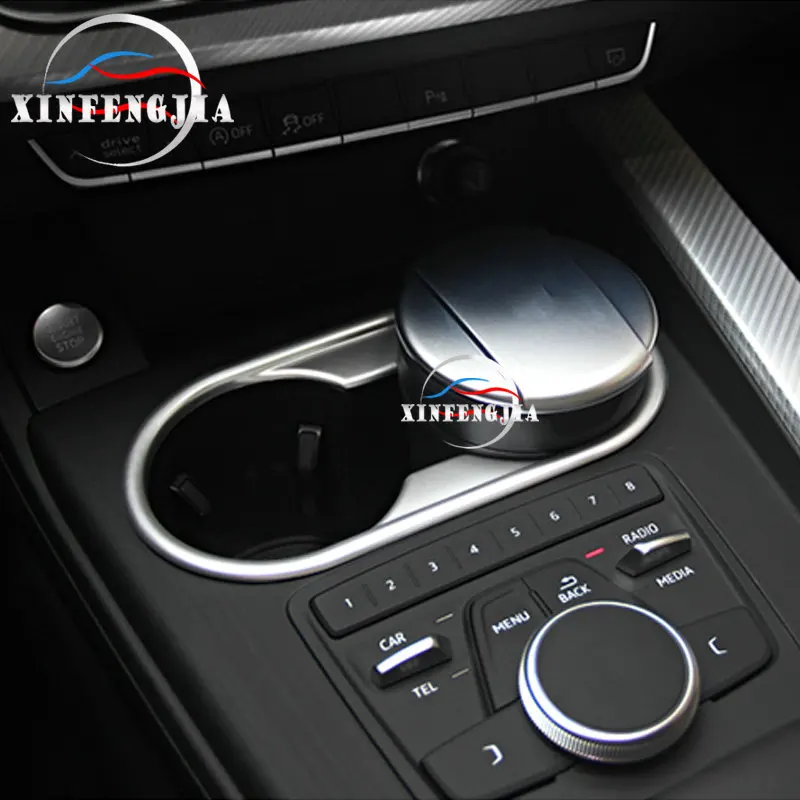 Для Audi A4 A5 B9 17-18 хромированная Центральная чашка держатель для воды рамка-декоратор крышка отделка